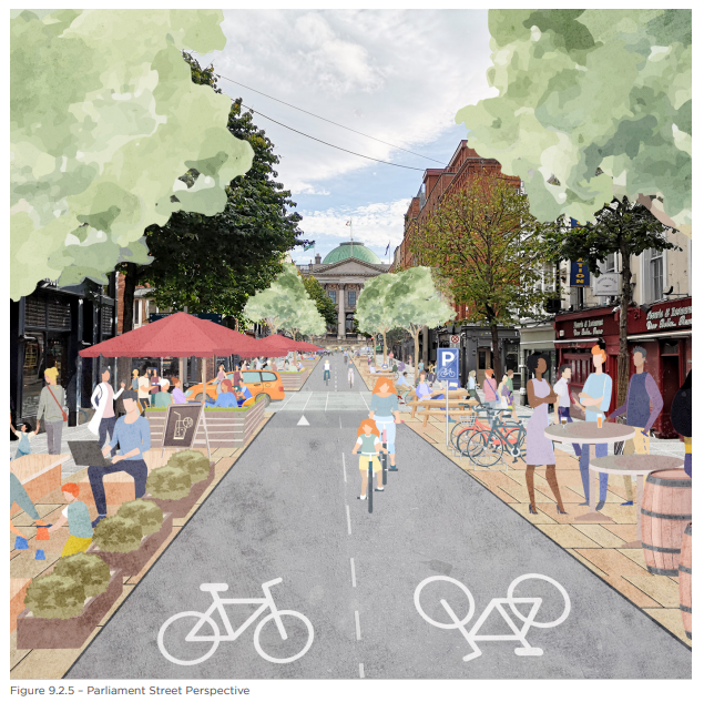 Proposed pedestrian area at Parliament Street.