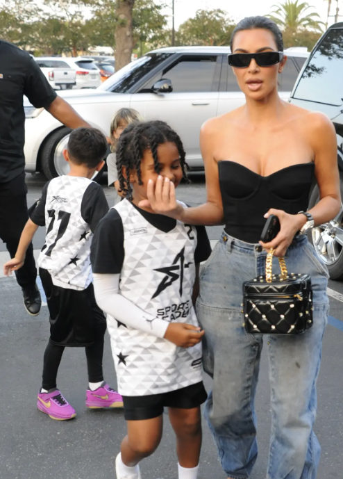 Kim Kardashian's Mam Mode Was Activated When Son Saint Gave Paps The Middle  Finger!
