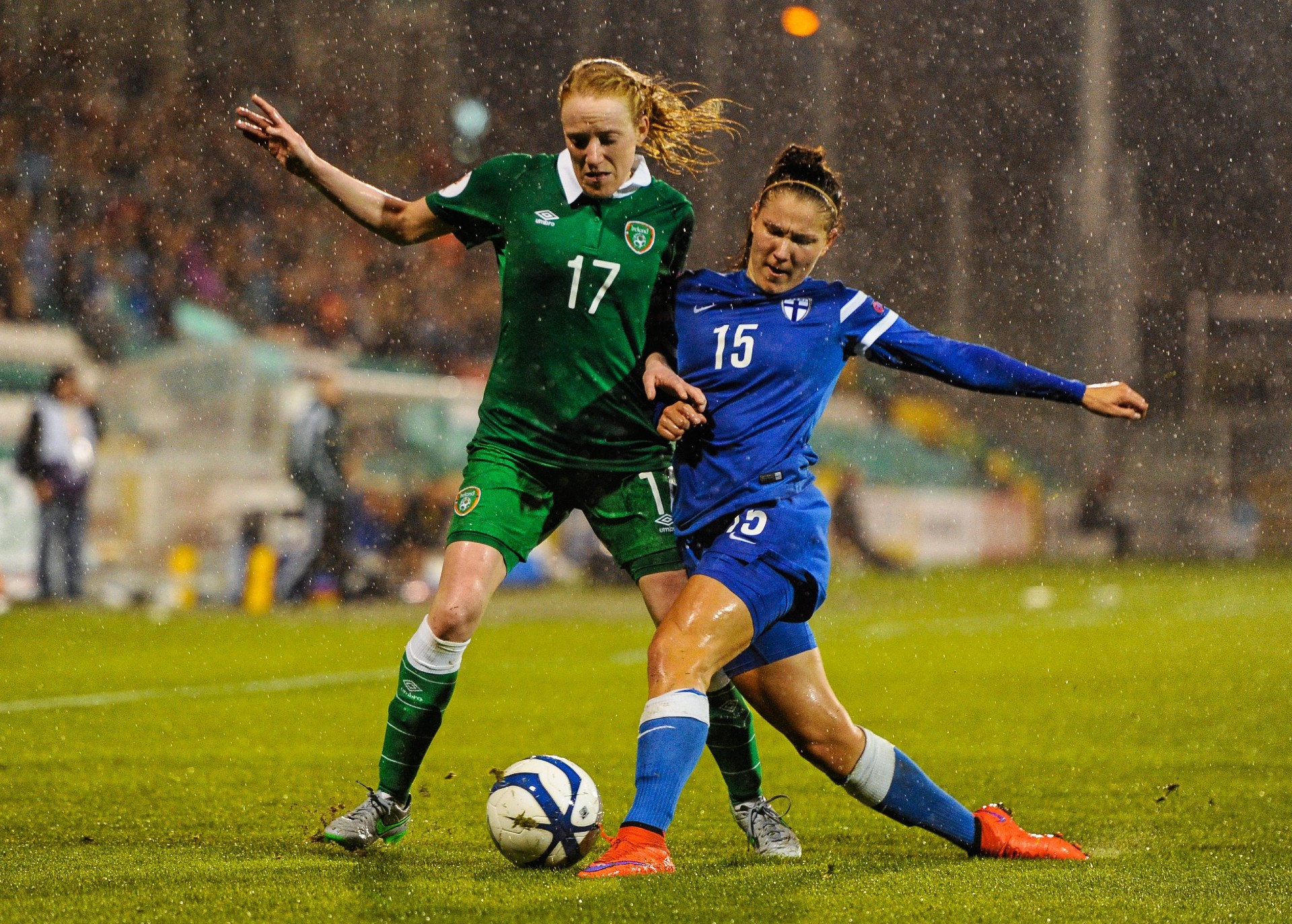 Méabh De Burca in action for the Republic of Ireland against Finland