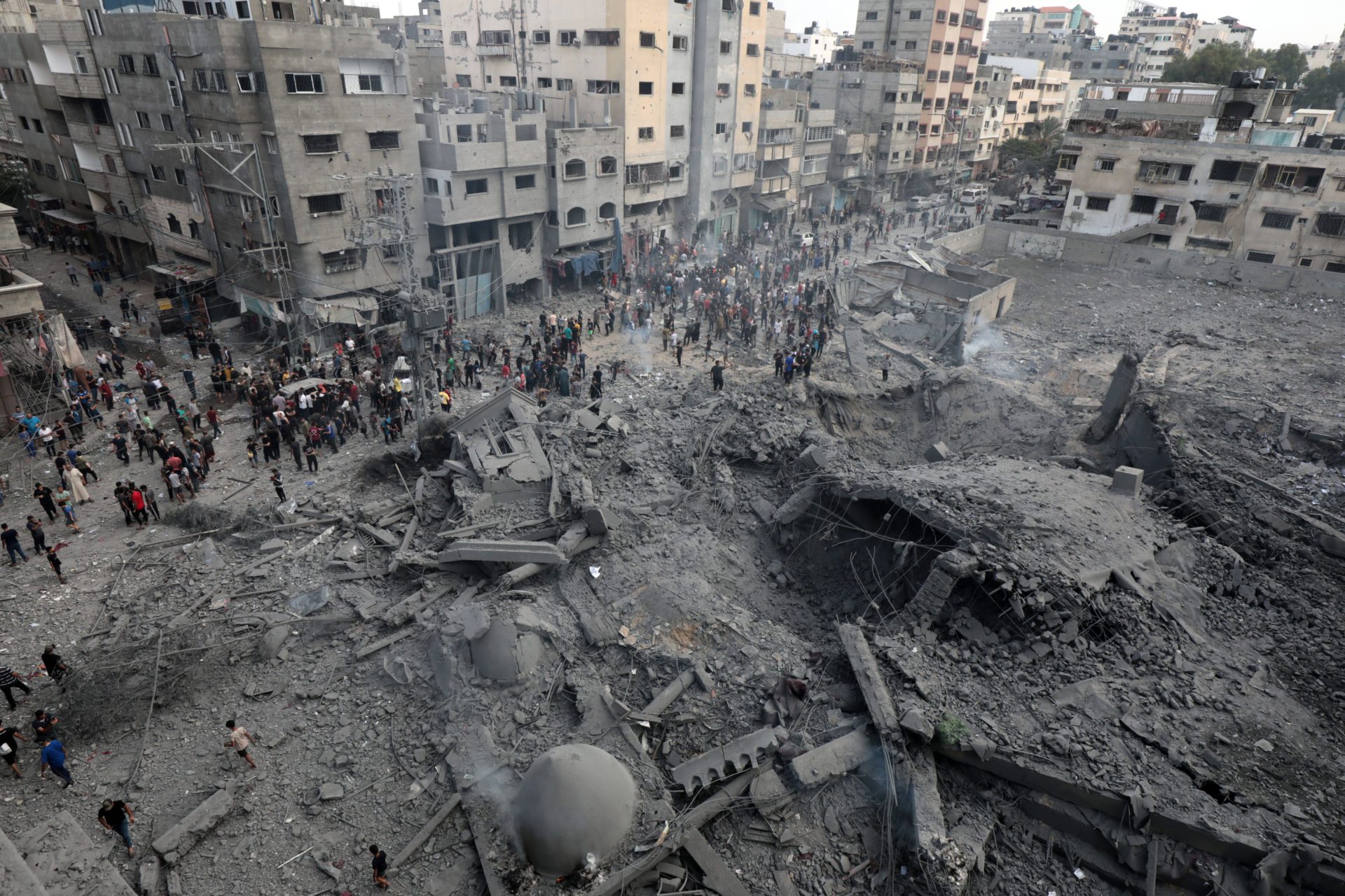 Devastation in Gaza following Israeli airstrikes. 
