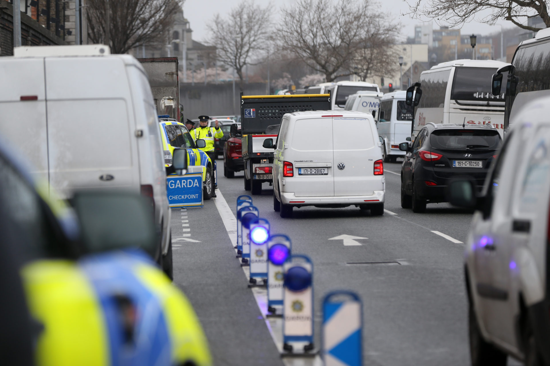 Gardaí carrying out breath and drug roadside tests, 14-03-2019. Image: Sam Boal/RollingNews