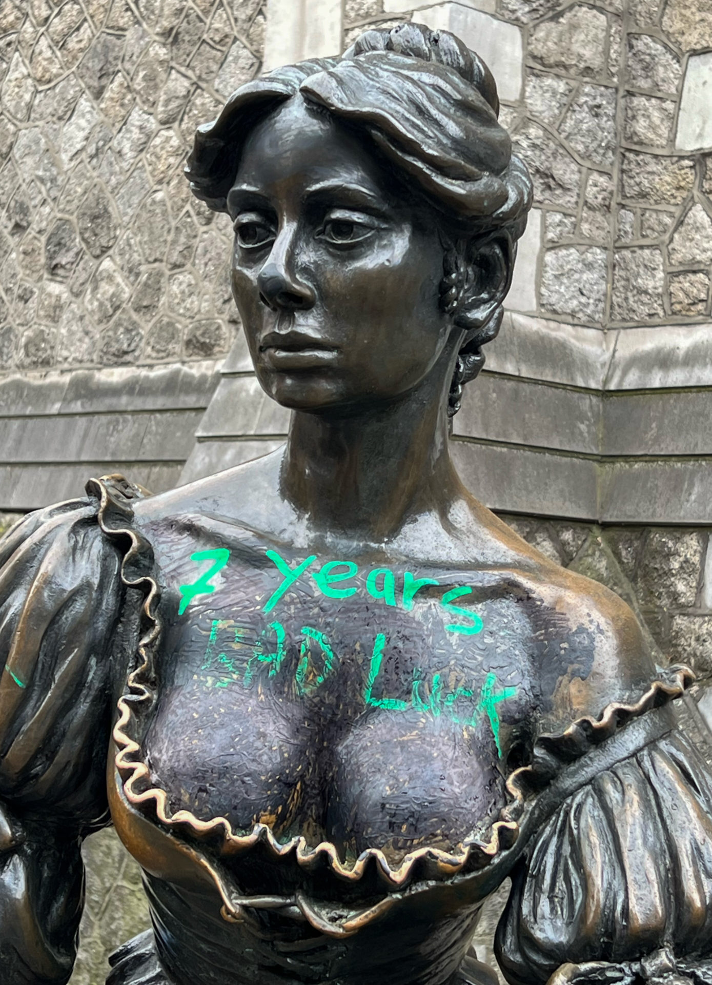 The Molly Malone statue in Dublin City Centre after suffering vandalism for a second time in a week