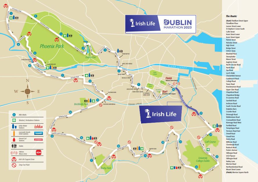 The Dublin Marathon 2023 route