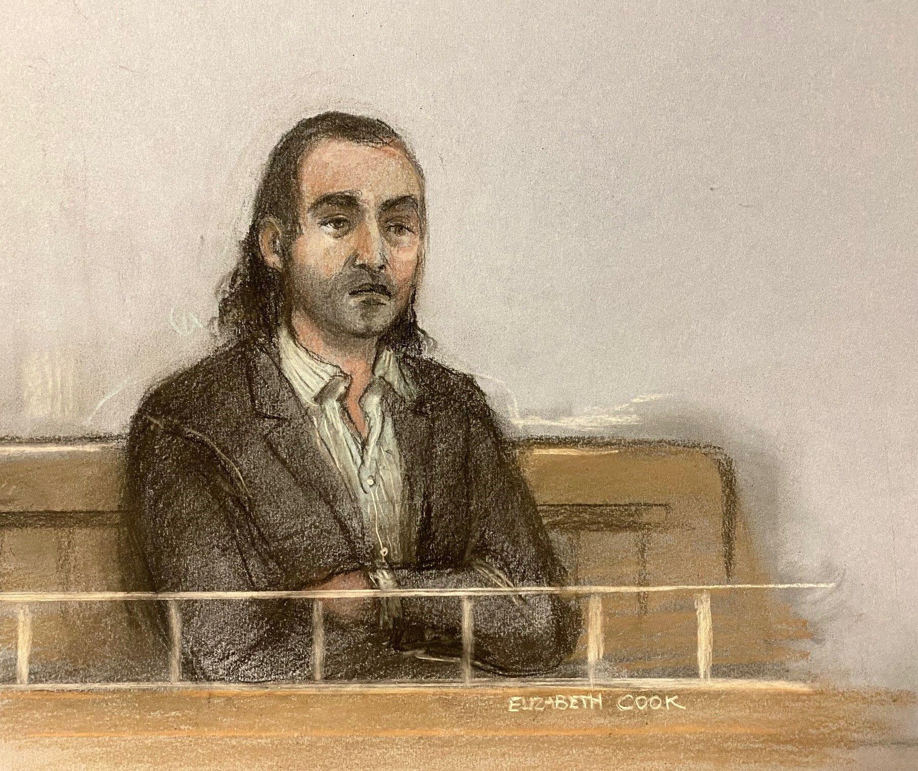 An artists impression of 33-year-old Jozef Puska in the dock at the Central Criminal Court in Dublin