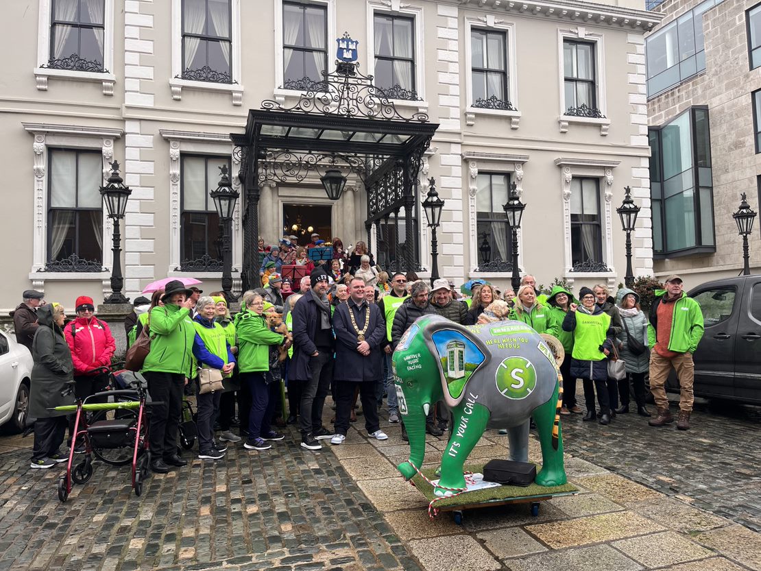 Charlie Bird and Dublin's Lord Mayor Daithí de Róiste at the launch of the Elephant In The Room' campaign at the Mansion House in Dublin city on 4-11-23