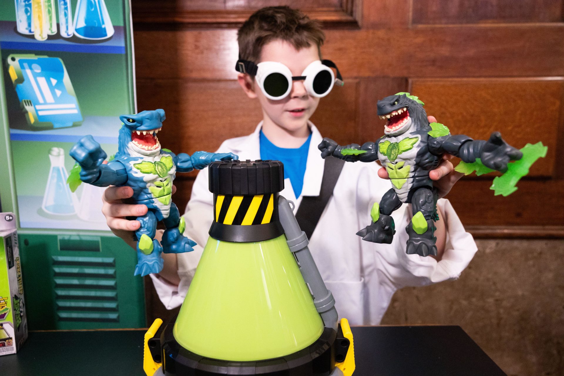 Eight-year-old Mason plays with ‘Beast Lab’ at Dreamtoys