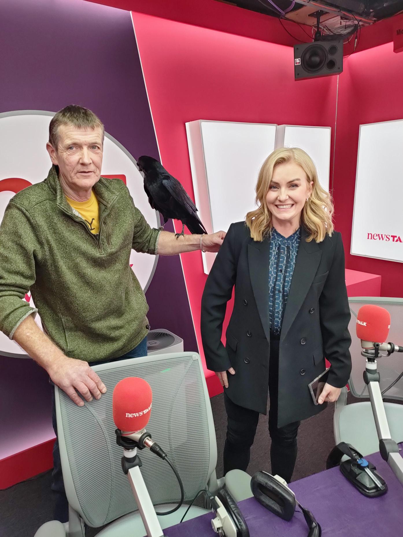 Eddie Drew and Soot with Lunchtime Live host Mairead Ronan