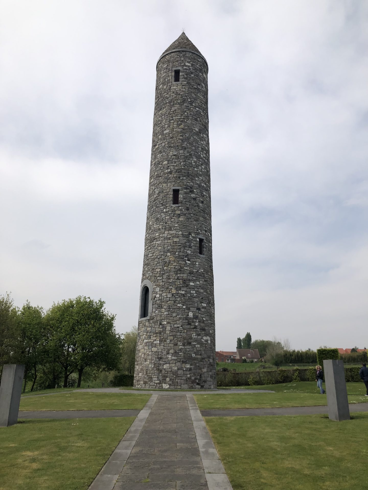 The tower in the Island of Ireland Peace Park in Flanders, Belgium