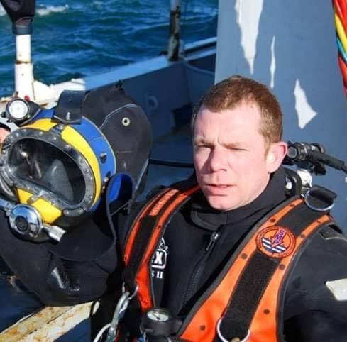 David Digan working as a commercial diver.