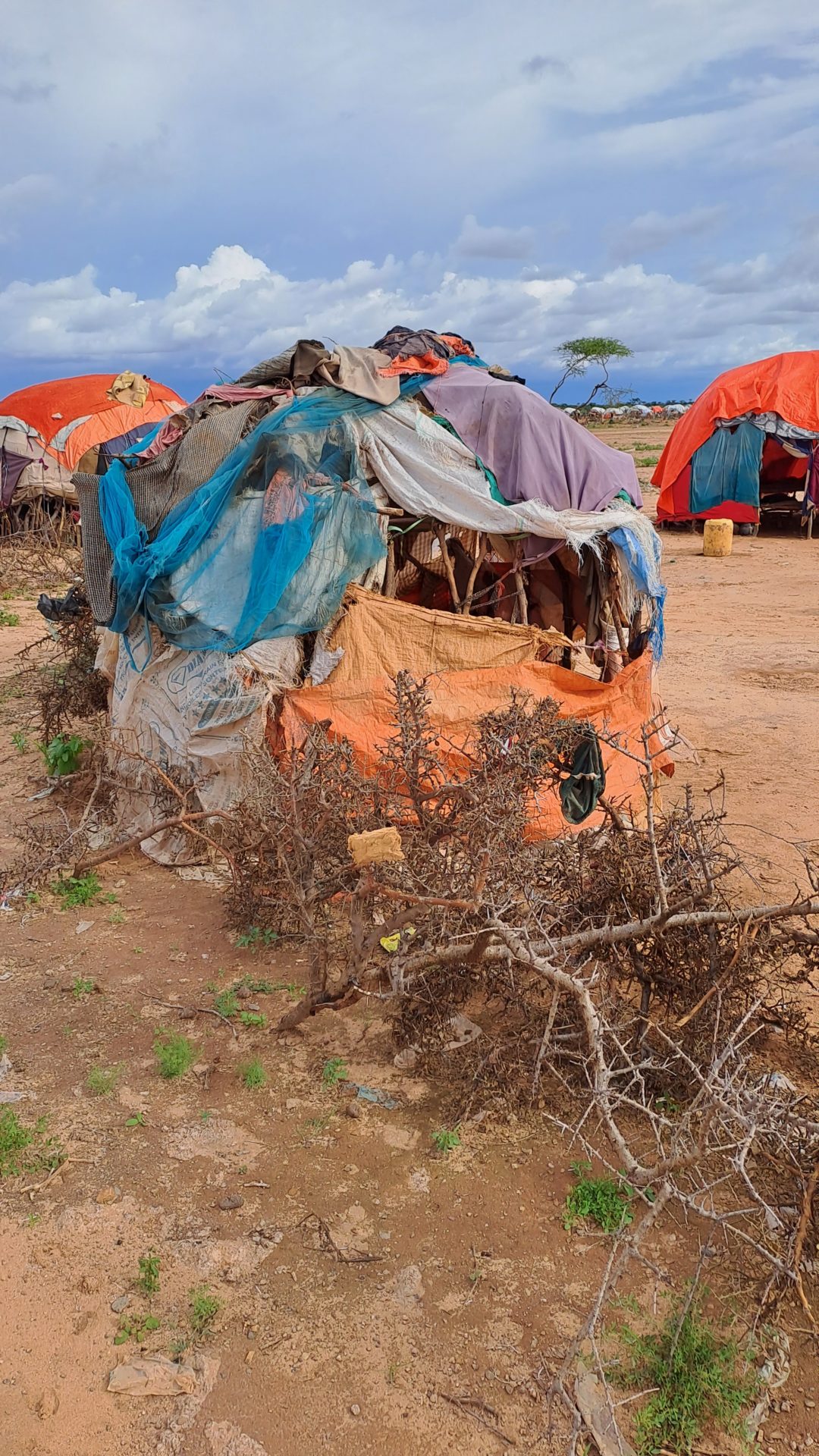 A structure at a camp for Internally Displaced People in Dolo, Somalia