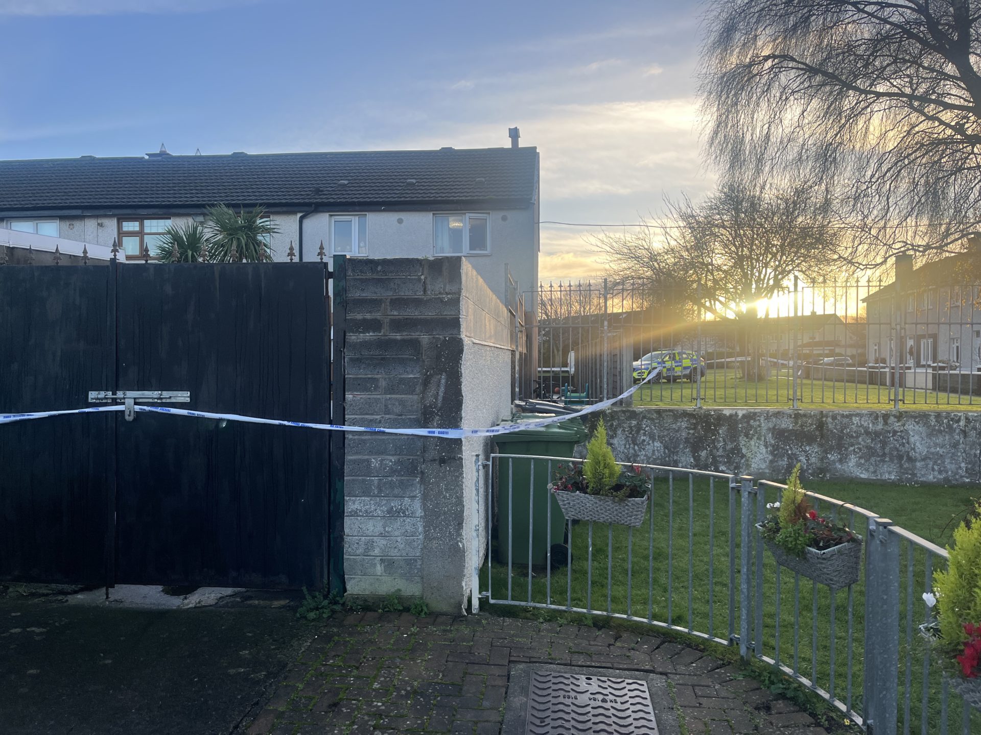 Gardaí at the scene of the killing in the Castle Park area of Tallaght