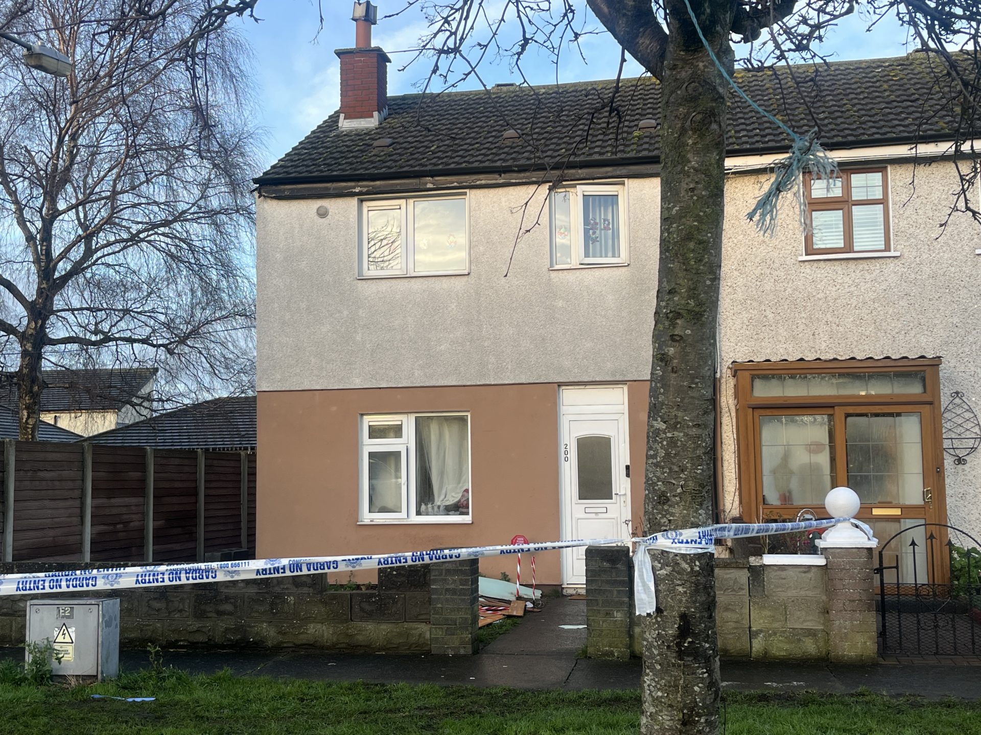 Gardaí at the scene of the killing in the Castle Park area of Tallaght.