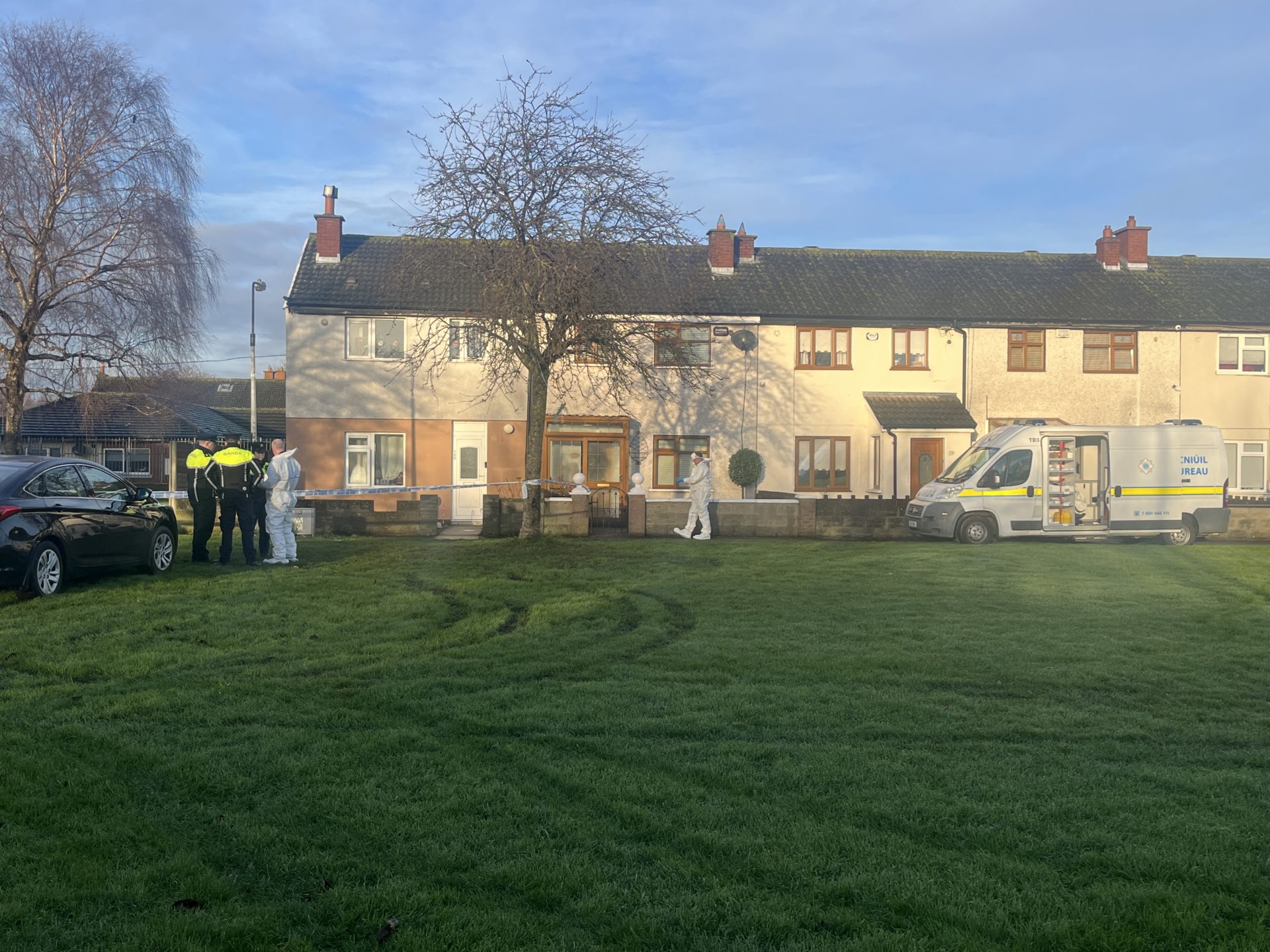 Gardaí at the scene of the killing in the Castle Park area of Tallaght. 