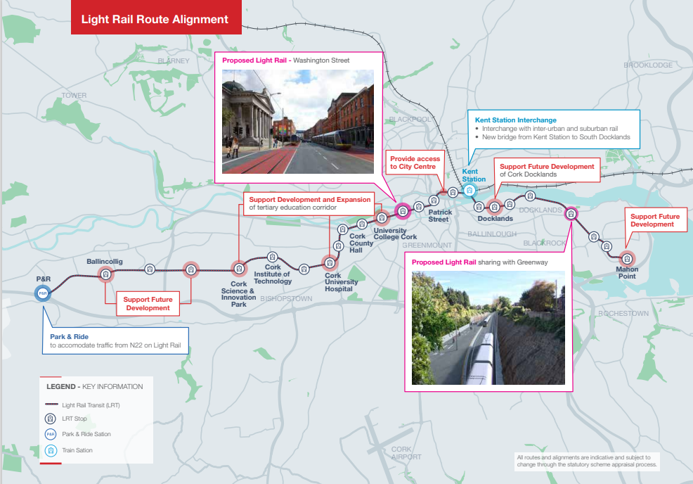 Light rail proposals for Cork