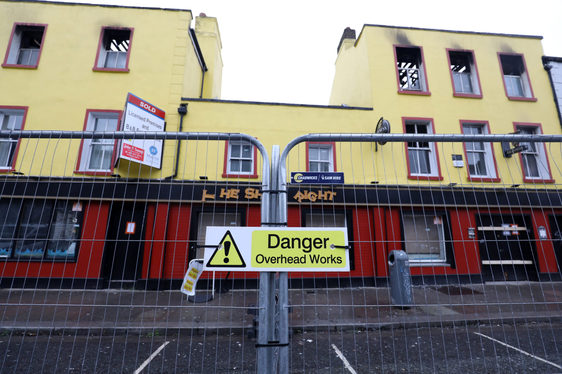 The Shipwright Pub in Ringsend, Co Dublin, following a deliberate fire, 01/01/2024. Image: Leah Farrell/© RollingNews.ie