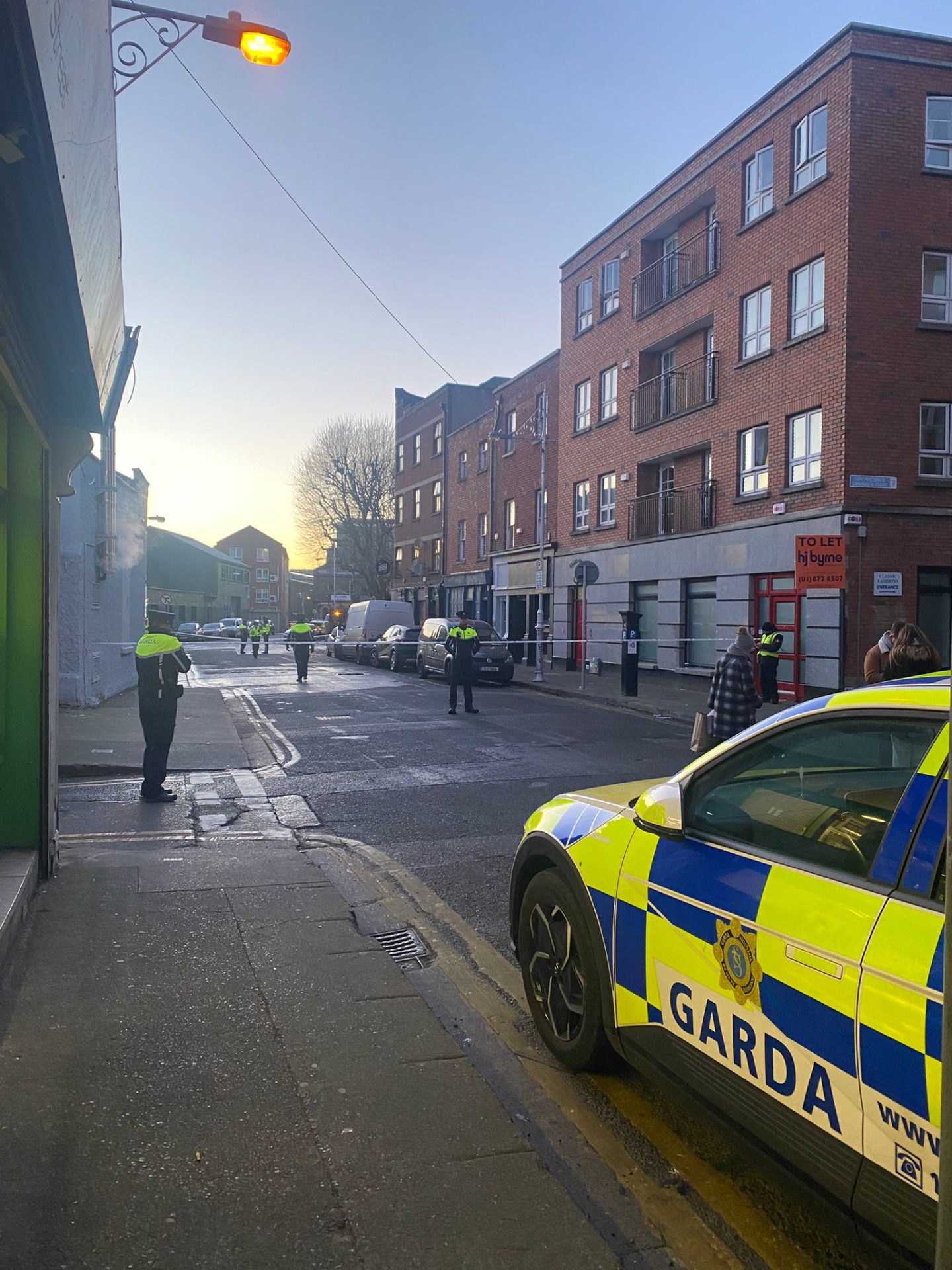Emergency services at the scene on Little Britain Street in Dublin. 