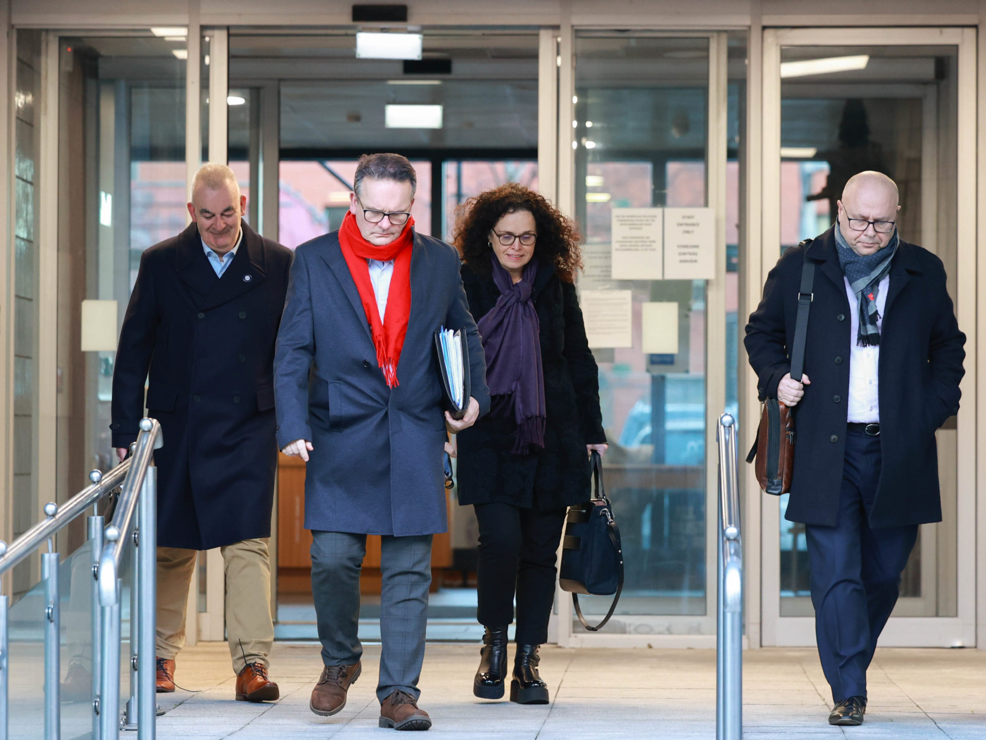 Union leaders leave the Workplace Relations Commission in Dublin