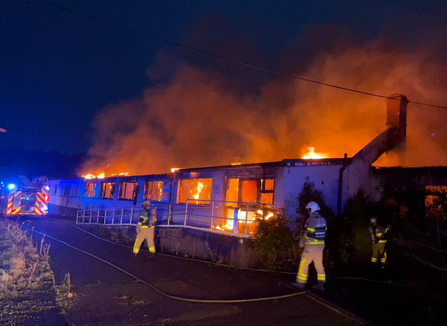 The scene of a fire in a vacant former nursing home in Crooksling near Brittas, Co Dublin, 04/02/2024. Image: Dublin Fire Brigade.