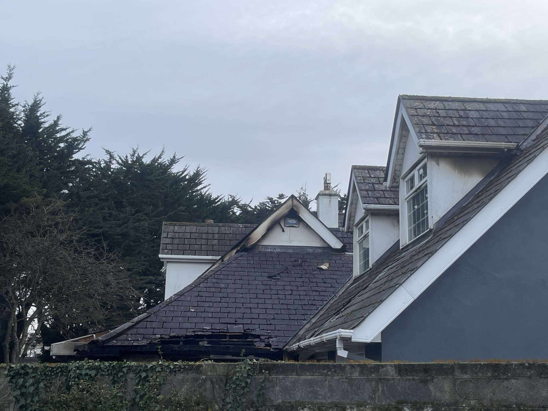 Property after suspected arson attack in Kildare. 