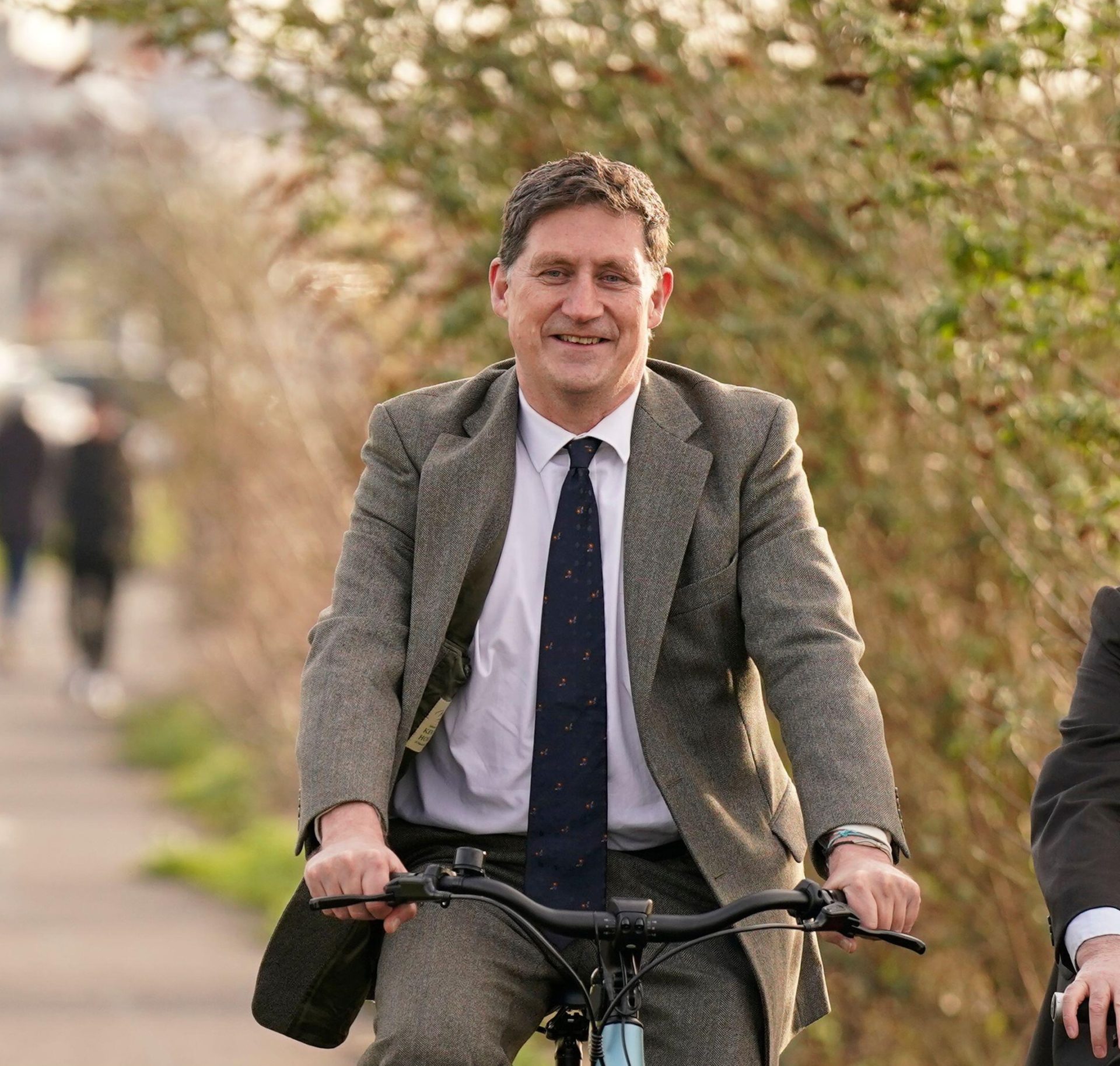 Minister for Transport Eamon Ryan ride a bike in Dublin, 7-2-24