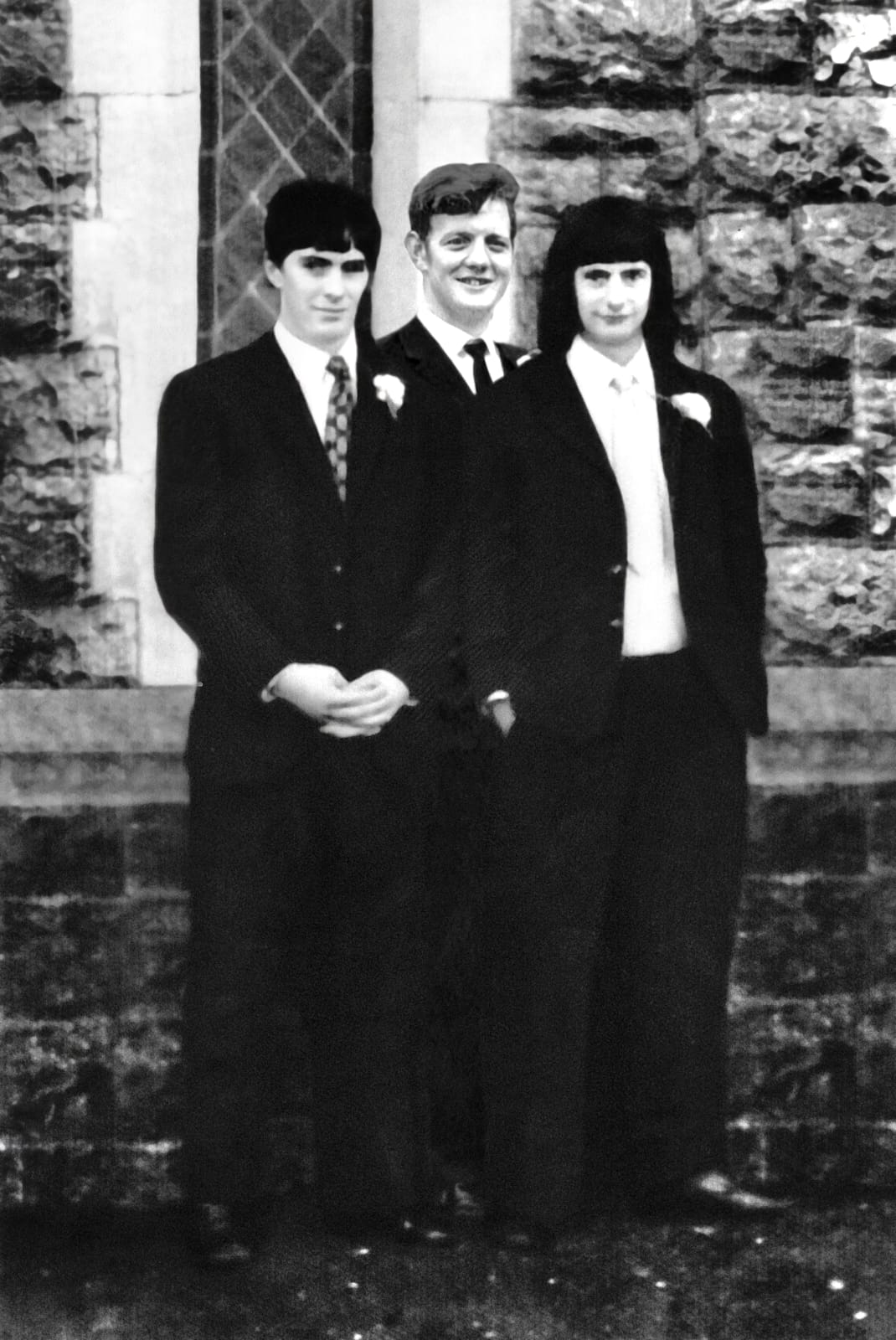 A composite image of Martin Conmey, Dick Donnelly and Marty Kerrigan at a wedding shortly before Marty’s death.