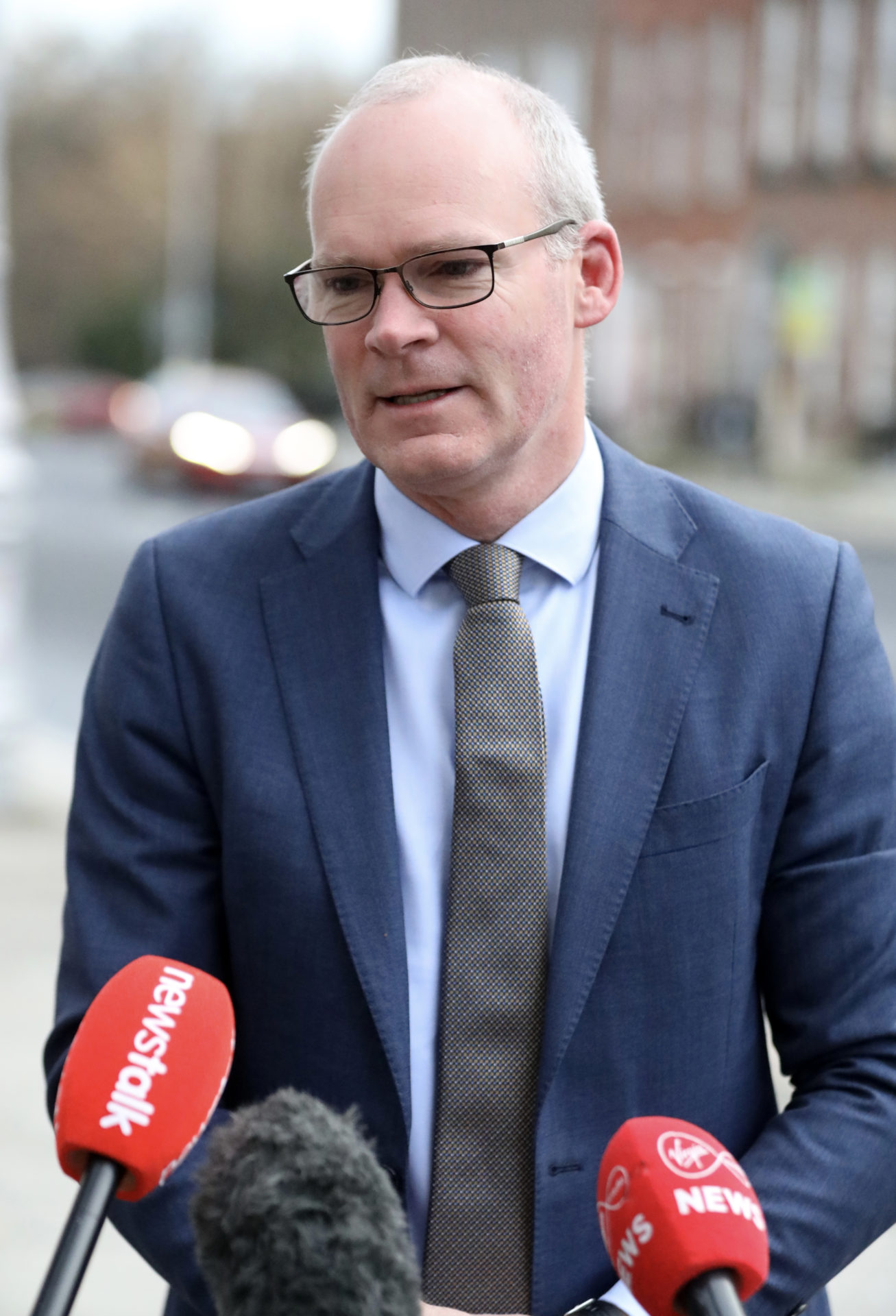 Enterprise Minister Simon Coveney on his way into Government Buildings for a Cabinet meeting