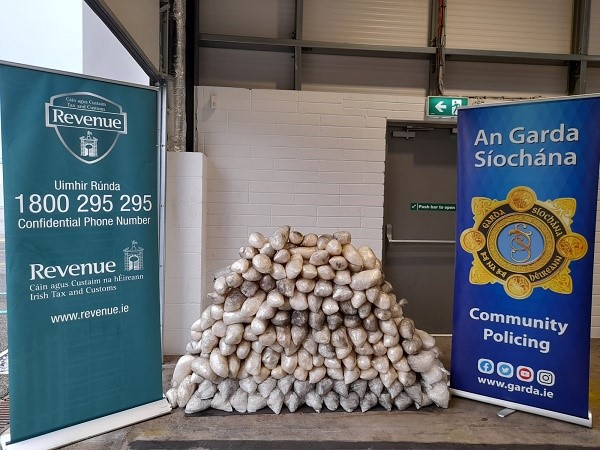 Drugs seized at Cork Port by Gardaí and Revenue officers,16-2-24 .