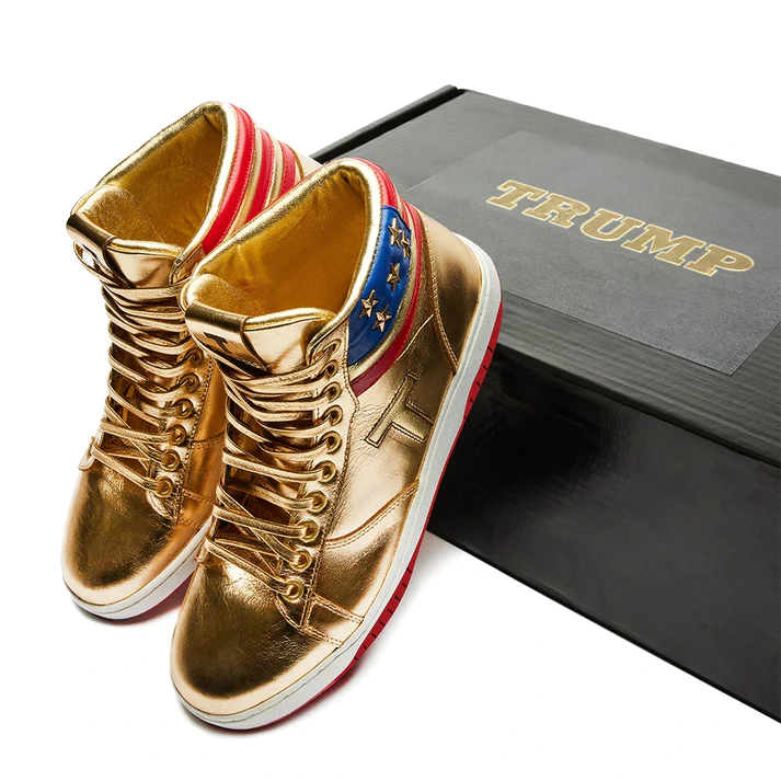 The gold Trump sneakers