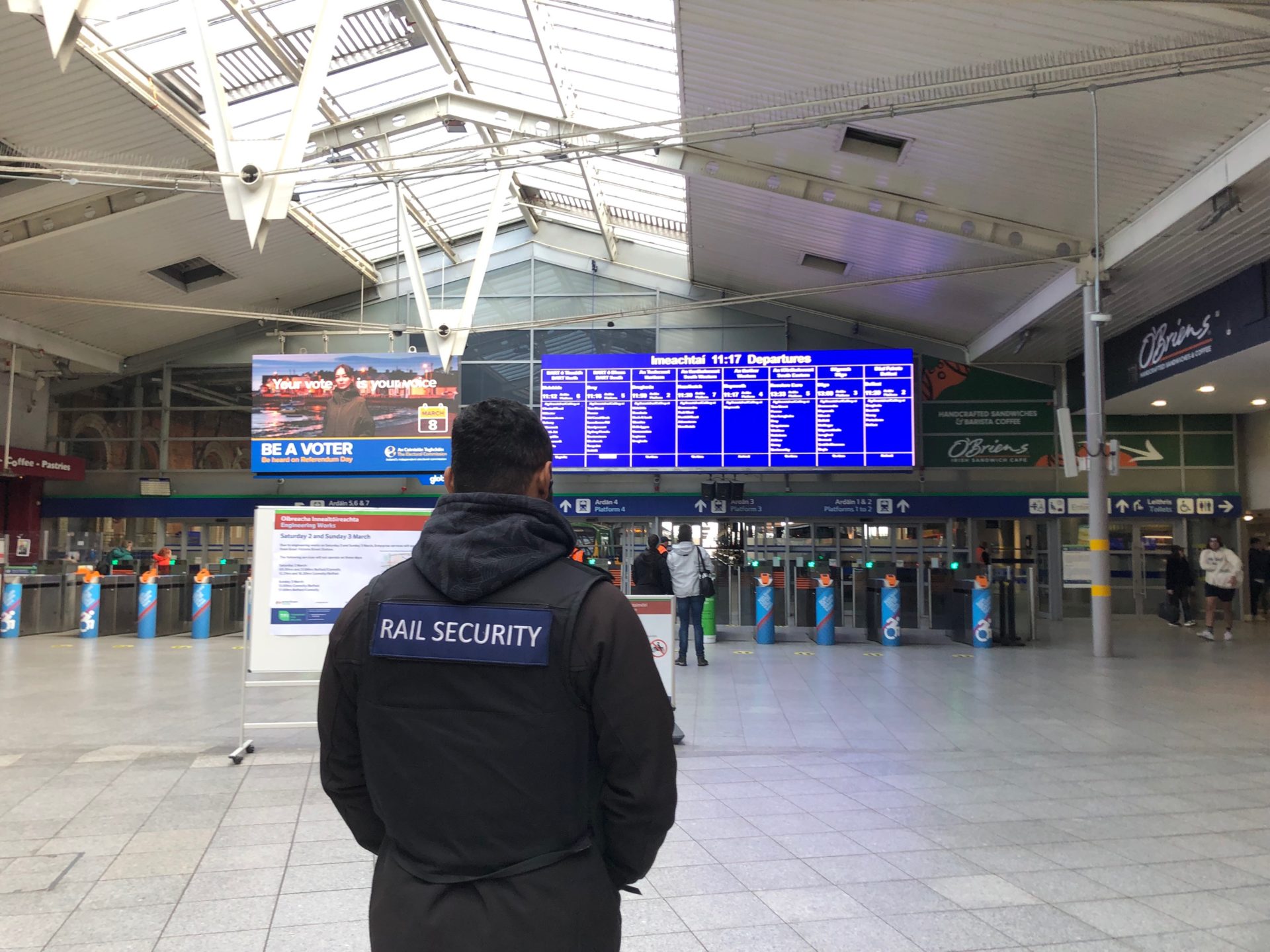 Irish Rail security staff at Heuston Station