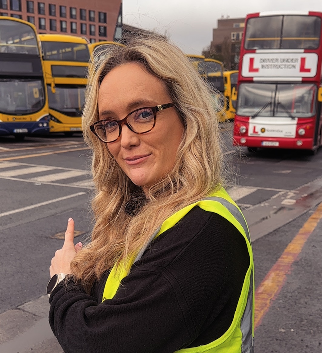 Newstalk's Stephanie Rohan gets ready to drive a Dublin Bus