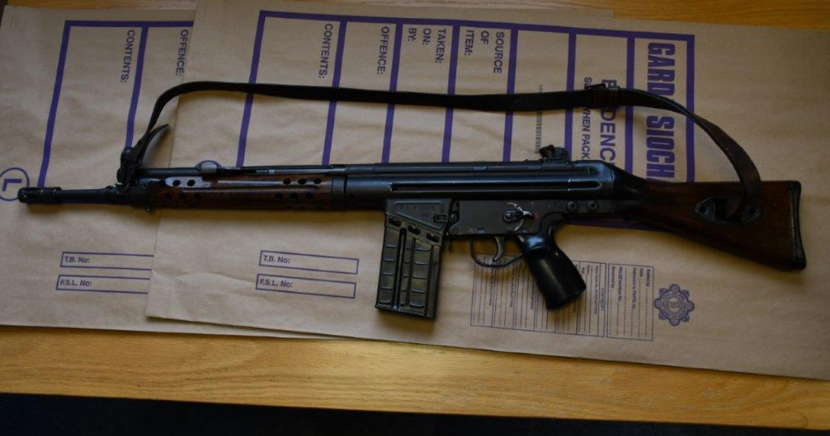 A G3 battle rifle seized by Gardaí in Kildare