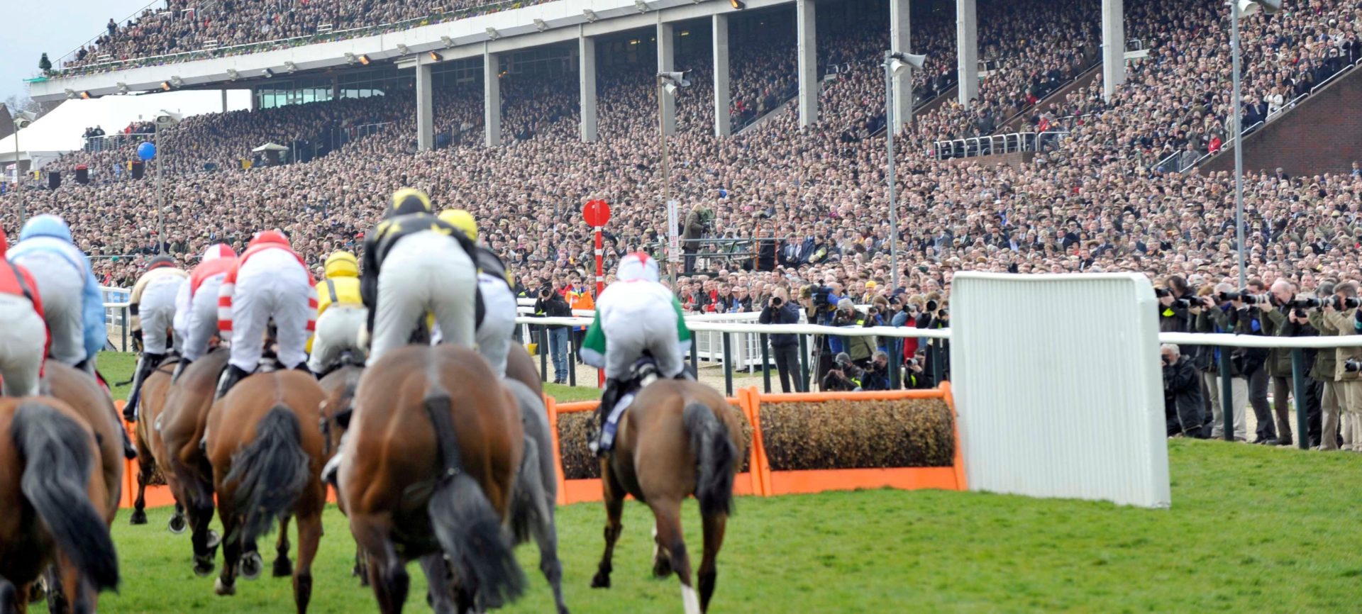 A race at Cheltenham, 10/3/09. Image: Independent / Alamy Stock Photo