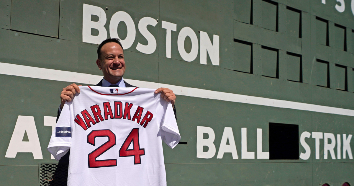 Taoiseach Leo Varadkar during a visit to the home of the Boston Red Sox at Fenway Park in Boston