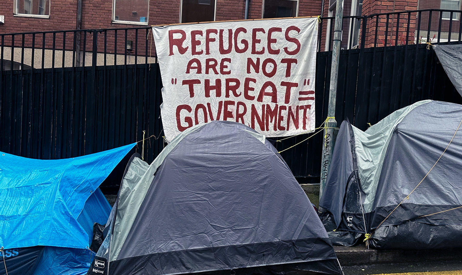 Asylum seekers sleeping in tents outside Dublin’s International Protection Office