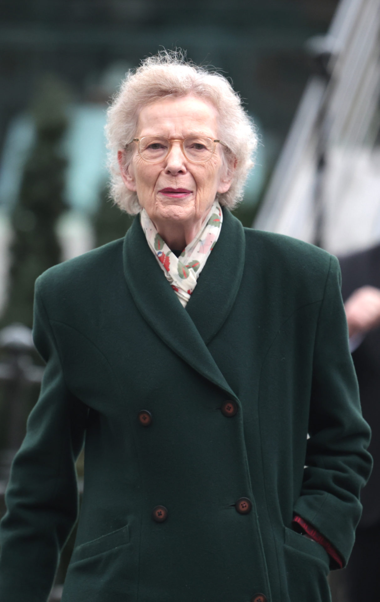 Former President Mary Robinson arriving at the Mansion House for Charlie Bird's funeral service, 14-3-24