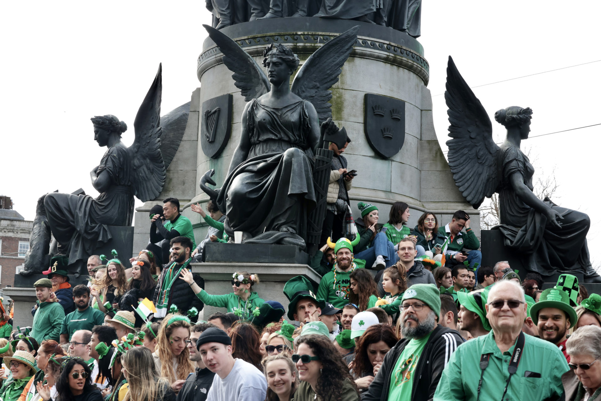 Large crowds of people dressed in green take part in the St Patrick's Day Parade in Dublin, 17/03/2024. Photo: Leah Farrell/© RollingNews.ie