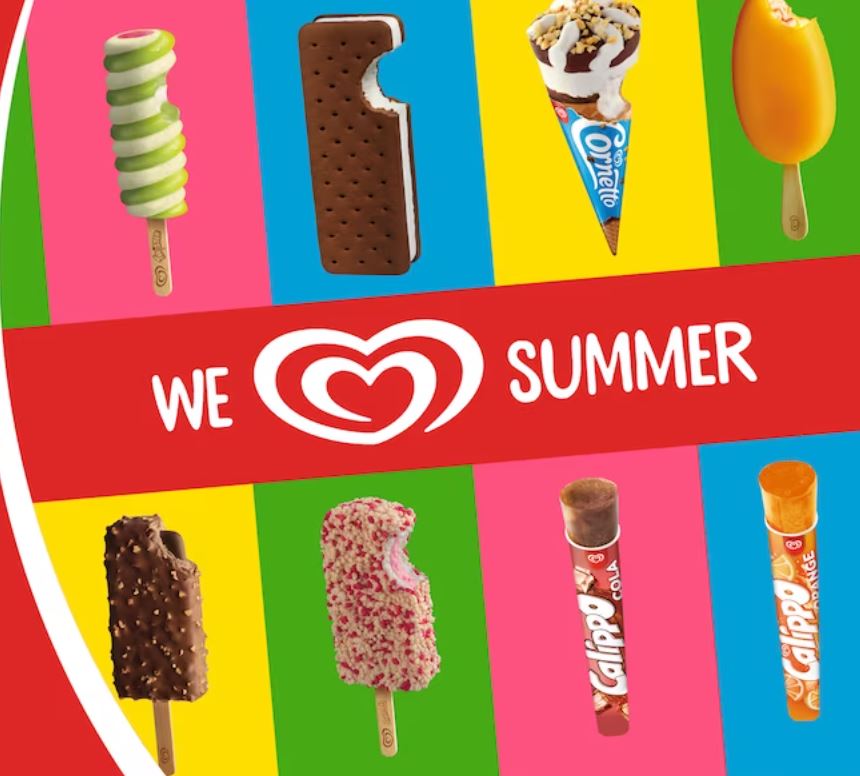 Some of Unilever's ice cream brands under the HB logo