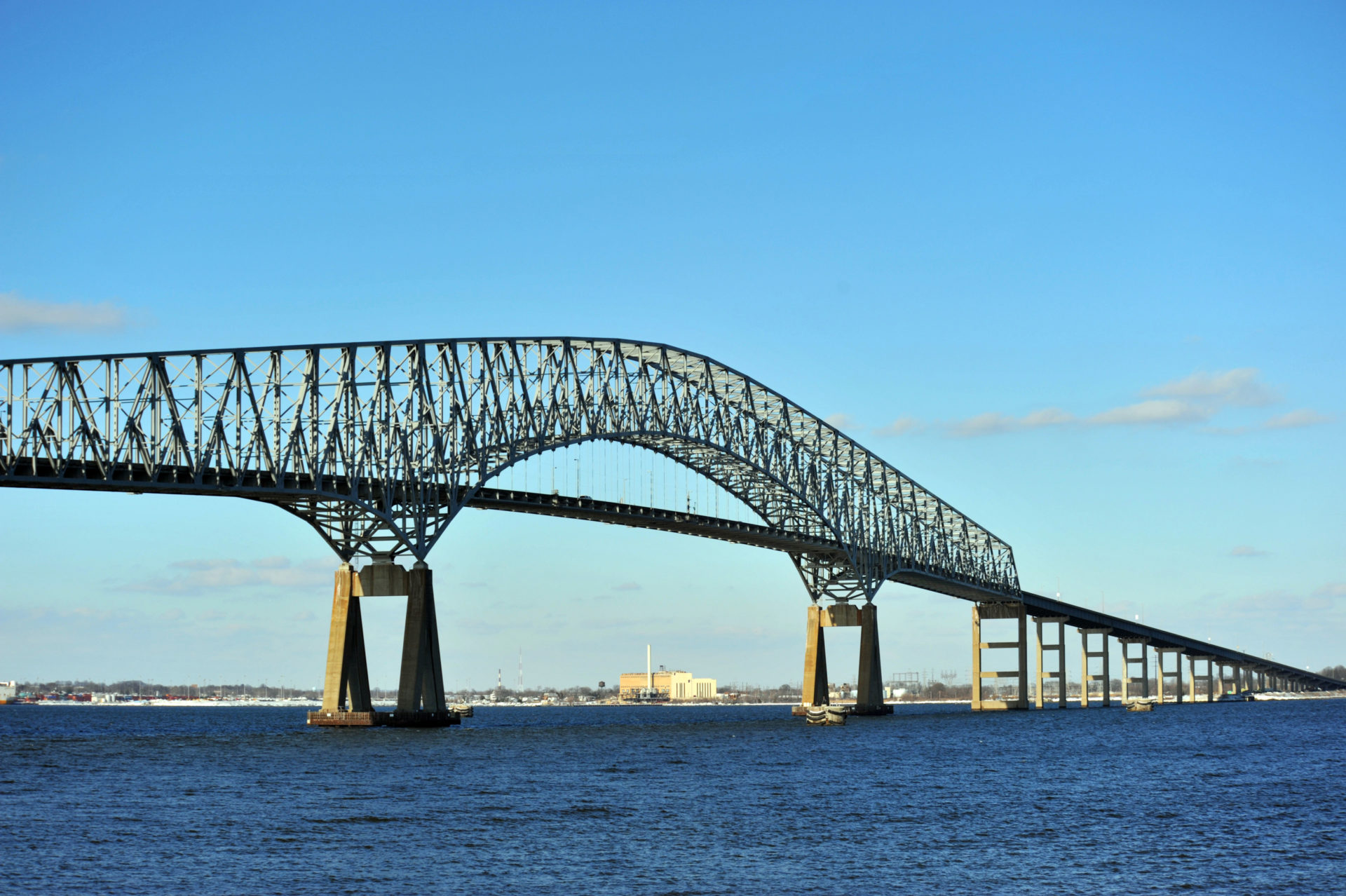 The Francis Scott Key bridge over the Chesapeake Bay in Maryland, 14-2-10. 