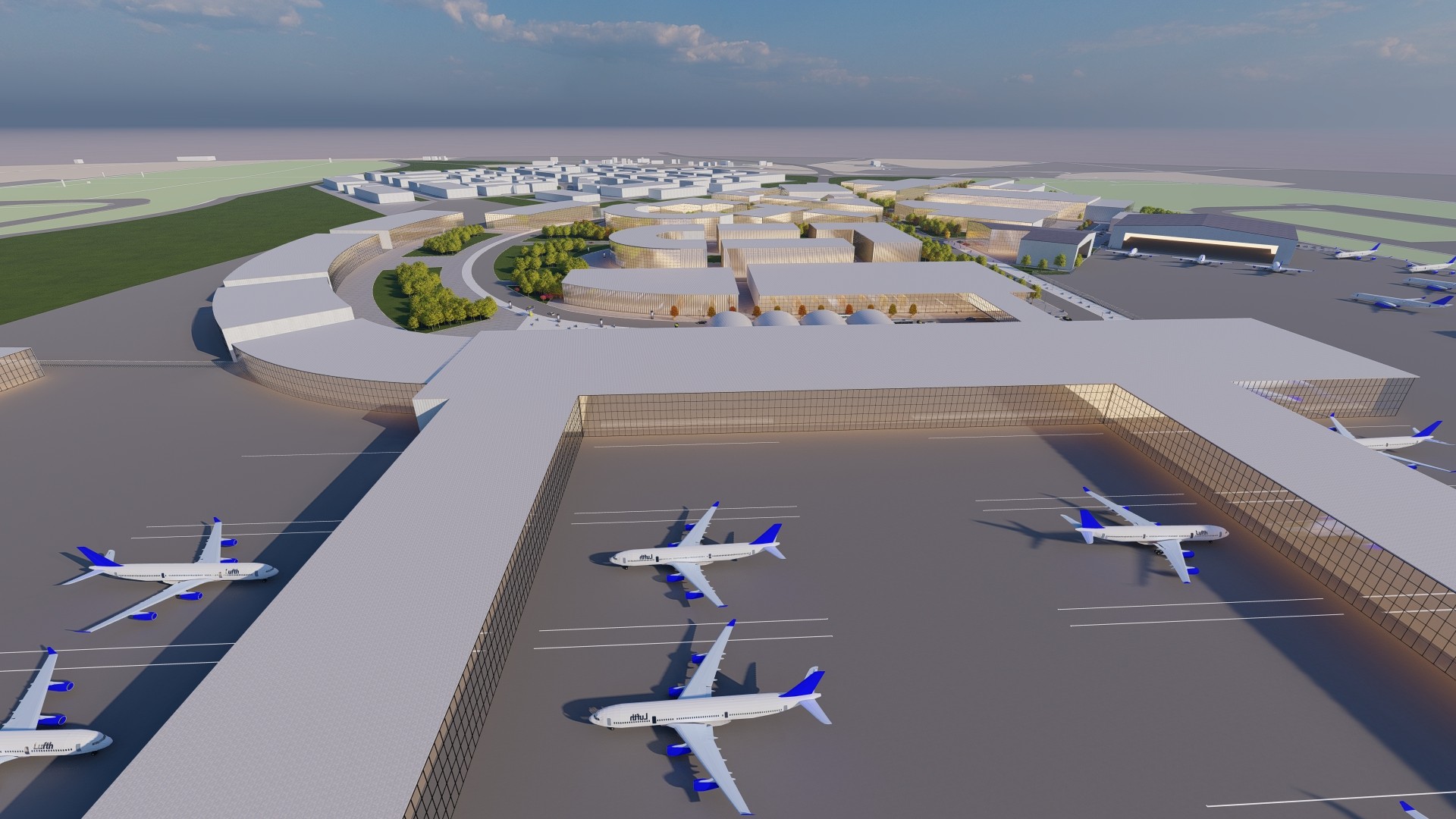 Concept plans for a new third terminal at Dublin Airport.