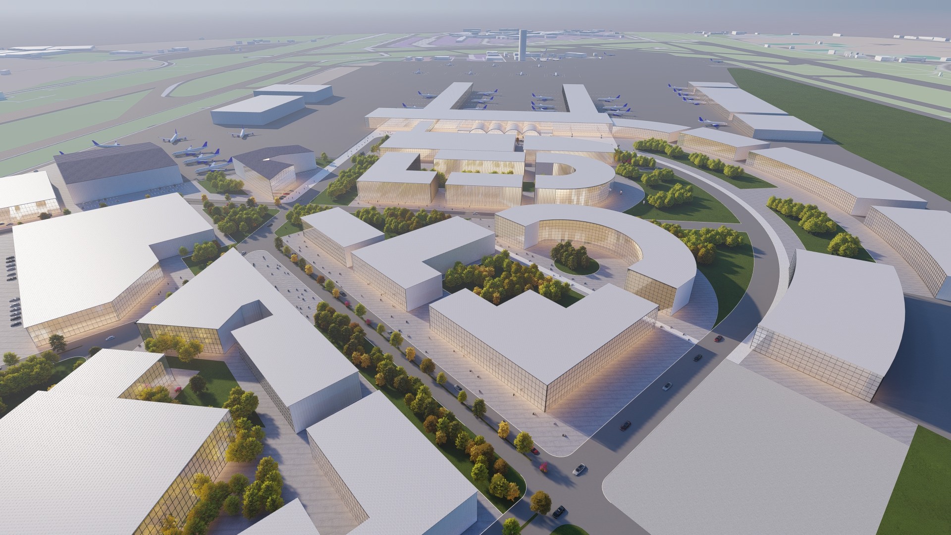 Concept plans for a new Western Campus at Dublin Airport. 