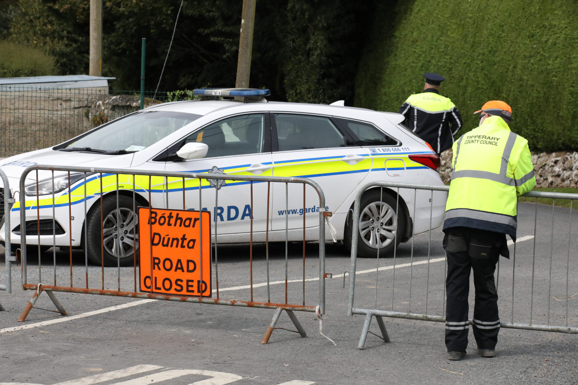 File photo of Gardaí at the scene of a road crash.