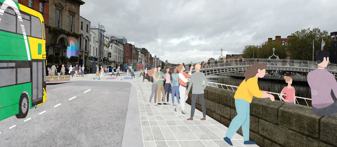 An artist's impression of the South Quays in Dublin after the traffic plan changes