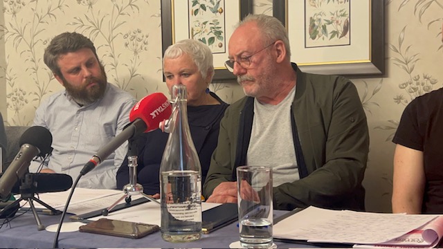 Liam Cunningham (right) at a People Before Profit event in Dublin, 24-2-24