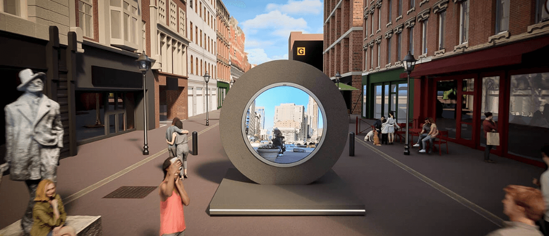 A "portal" that will connect New York City with Dublin in real-time officially opens this afternoon on North Earl Street.