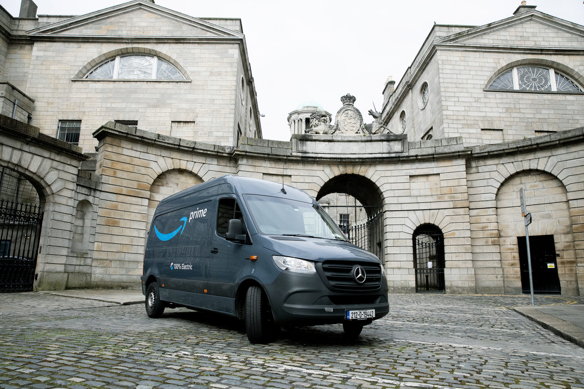 An Amazon delivery van on Havelock Square in Dublin.
