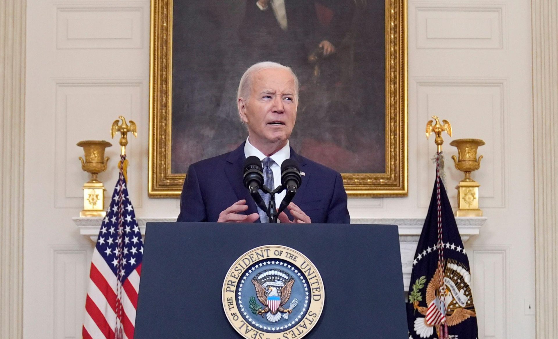 US President Joe Biden delivers remarks on the Middle East in the White House in Washington DC, 31-5-24.