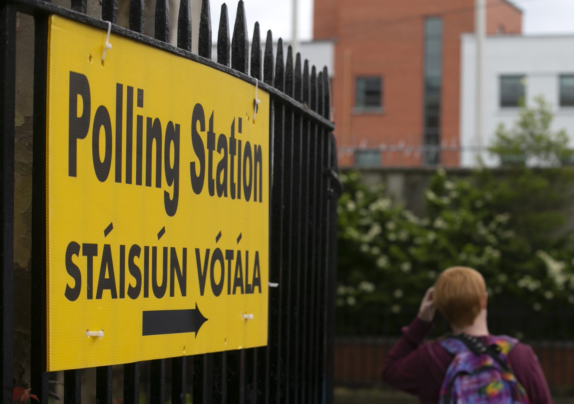 A sign for a polling station, 24-5-19.