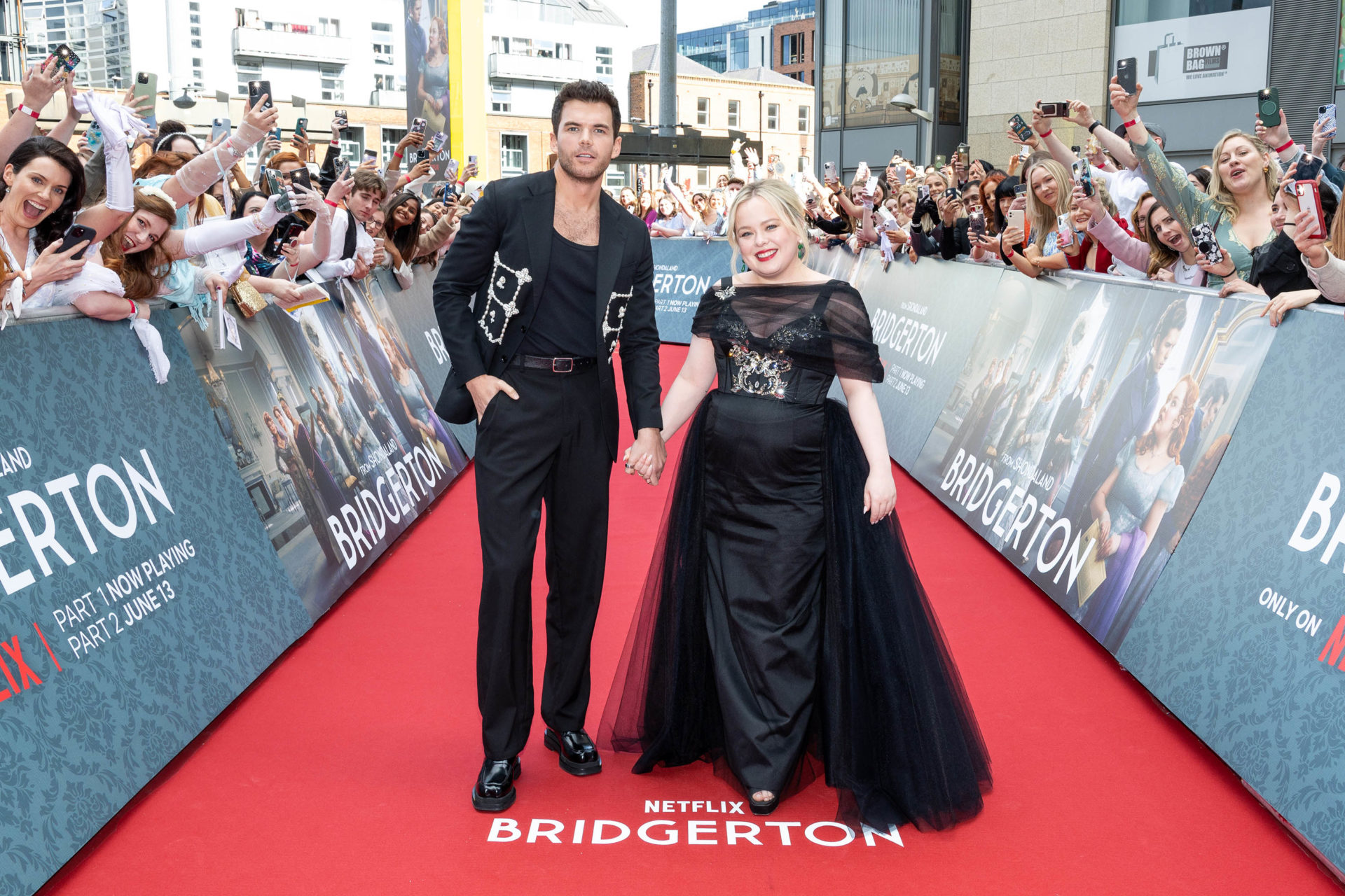 Luke Newton and Nicola Coughlan attend the Special Screening of Netflix's Bridgerton Season 3 Part 2 at Light House Cinema in Dublin. Image: Andres Poveda/Netflix