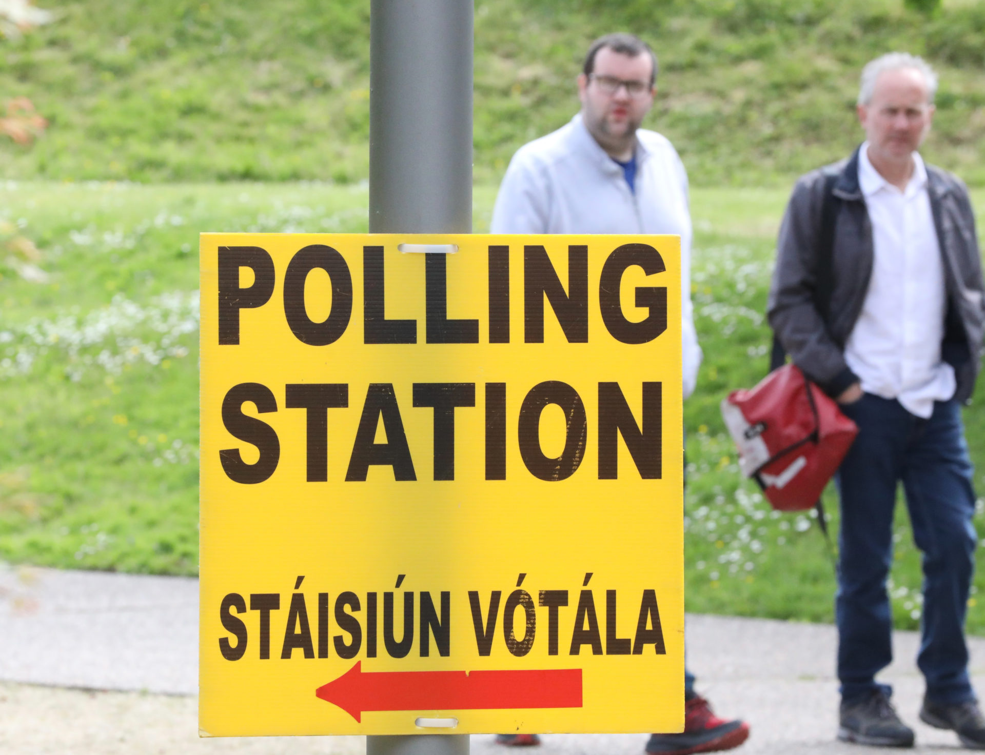 Members of the public at a polling station in Dublin to cast their votes, 7-6-24. 