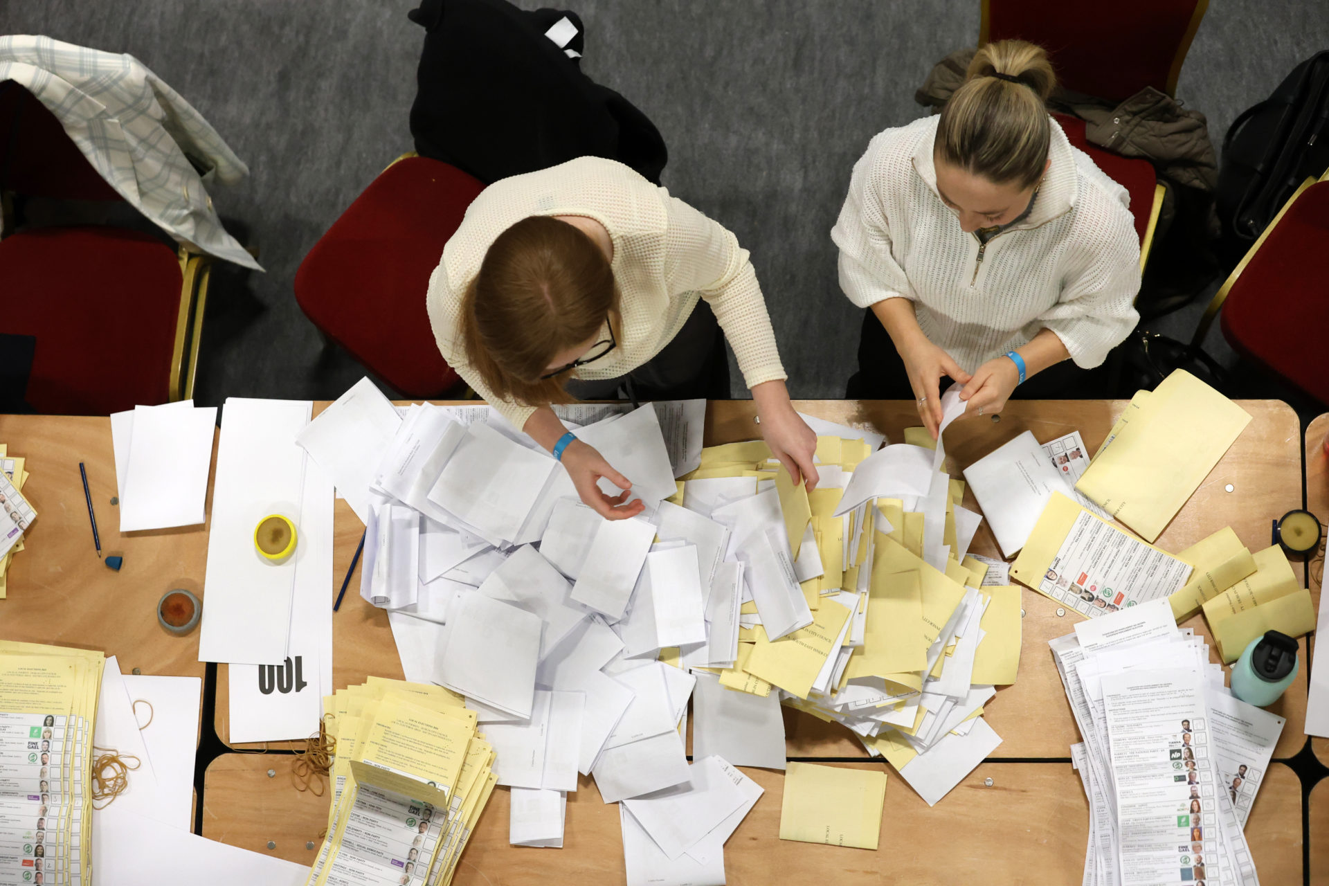 Staff counting the ballot papers for the Local and European elections in the RDS Dublin. Photo: Sasko Lazarov/© RollingNews.ie